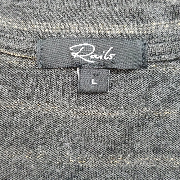 Rails Sami Charcoal Bronze Stripe top size L - Picture 7 of 11